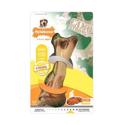 Nylabone Rubber Camo Bone Strong Chew Dog Toy Duck Flavor