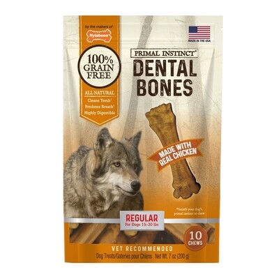 Nylabone Primal Instinct Chicken Dog Dental Chews 10 Count