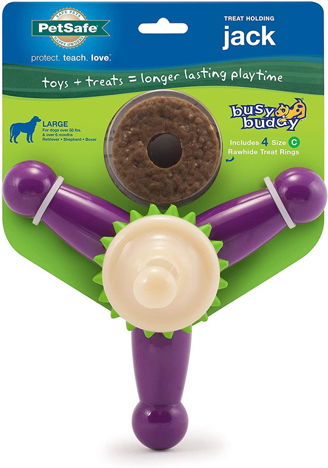 Petsafe Busy Buddy Jack Dog Toy - Purple/White, Size: S