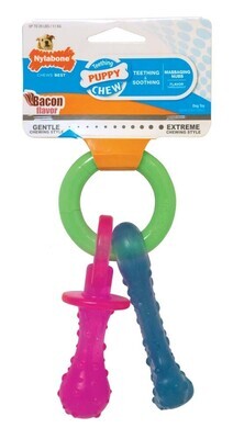 Nylabone Puppy Chew Teething Pacifier Bacon Flavor