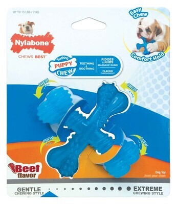 Nylabone Puppy Chew X Bone Chew Toy Beef Flavor