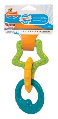 Nylabone Puppy Power Chew Puppy Teething Rings Bacon Flavor