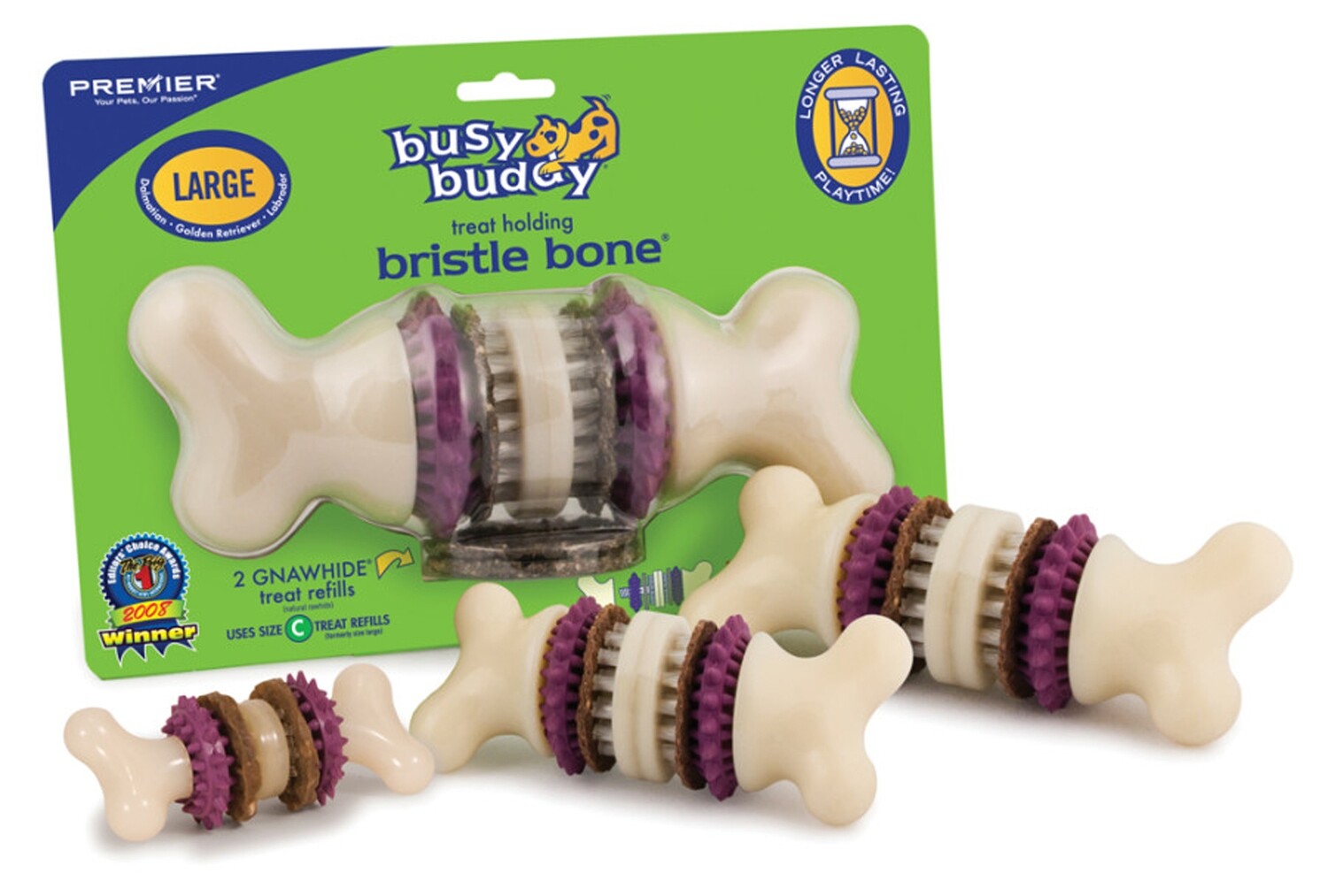 Petsafe Busy Buddy Bristle Bone Chew Toy Multicolor, Size: S