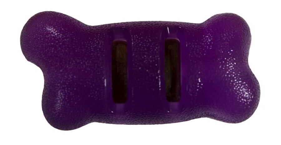 Starmark Flex Grip Treat Ringer Bone - Red, Size: S