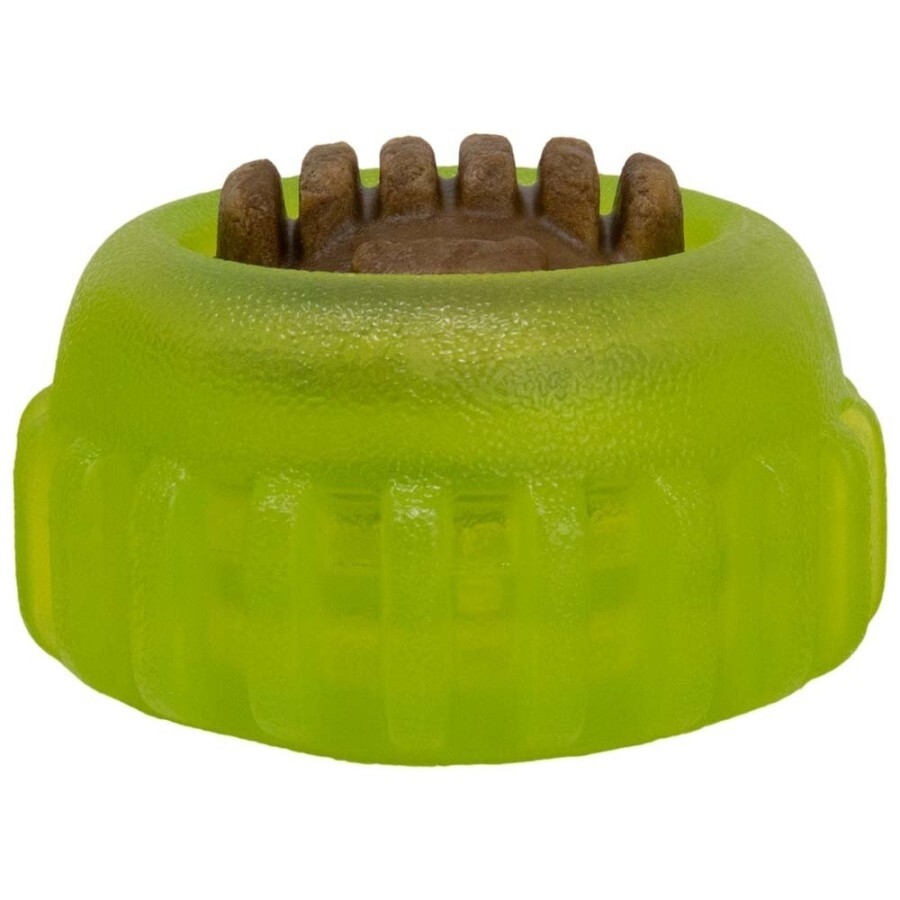 Starmark Sprocket With Ridged Dog Treat - Green