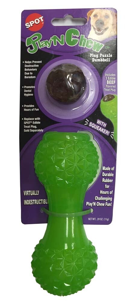 Spot Ethical Play&#39;N Chew Treat Cap Dumbbell Dog Toy