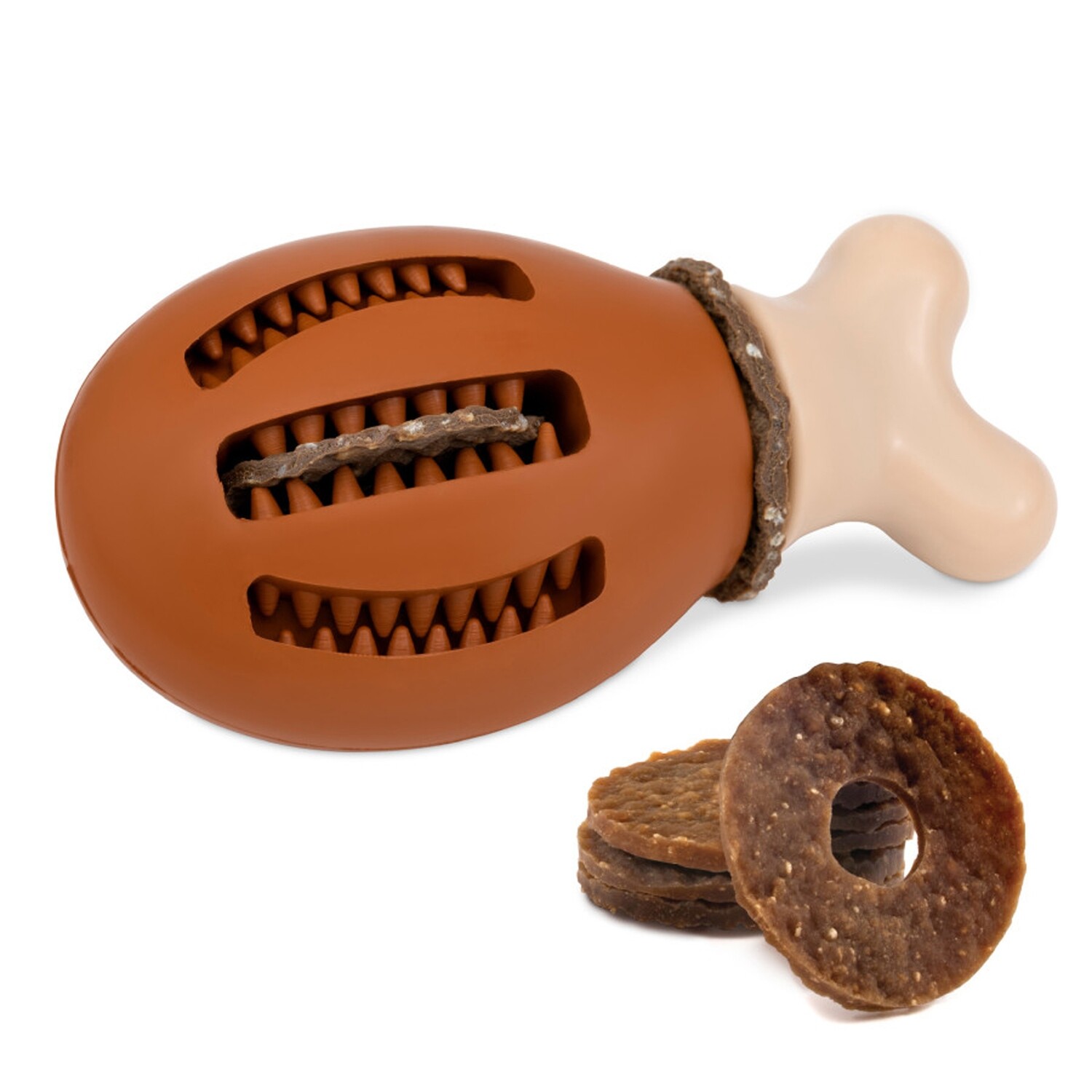 Busy Buddy Chompin&#39; Chicken Treat Holding Dog Toy 1ea