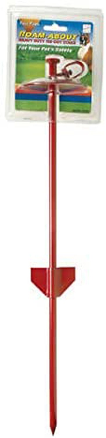 Four Paws Roam About Dog Tie-Out Stake - Red