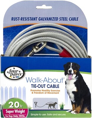 Four Paws Dog Super Tie Out Cable - Silver