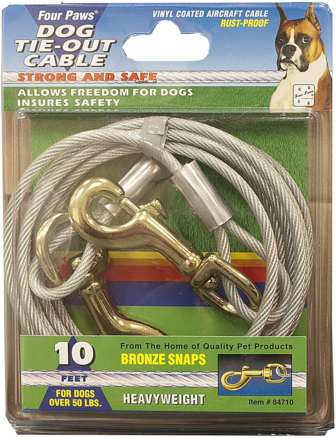 Four Paws Heavy Weight Tie Out Cable - Silver, Size: 10 Ft