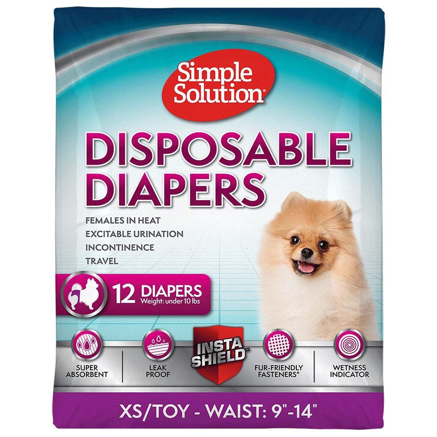 Simple Solution Disposable Diapers White 1ea/XS, 12 pk, Size: XS
