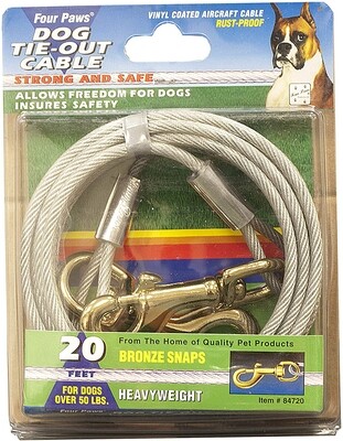 Four Paws Heavy Weight Tie Out Cable - Silver