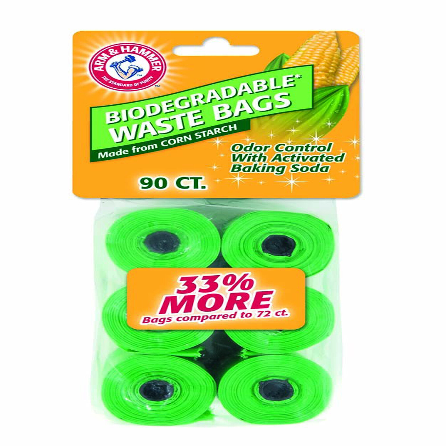 Arm and Hammer Disposable Corn Starch Waste Bags Refills - Green