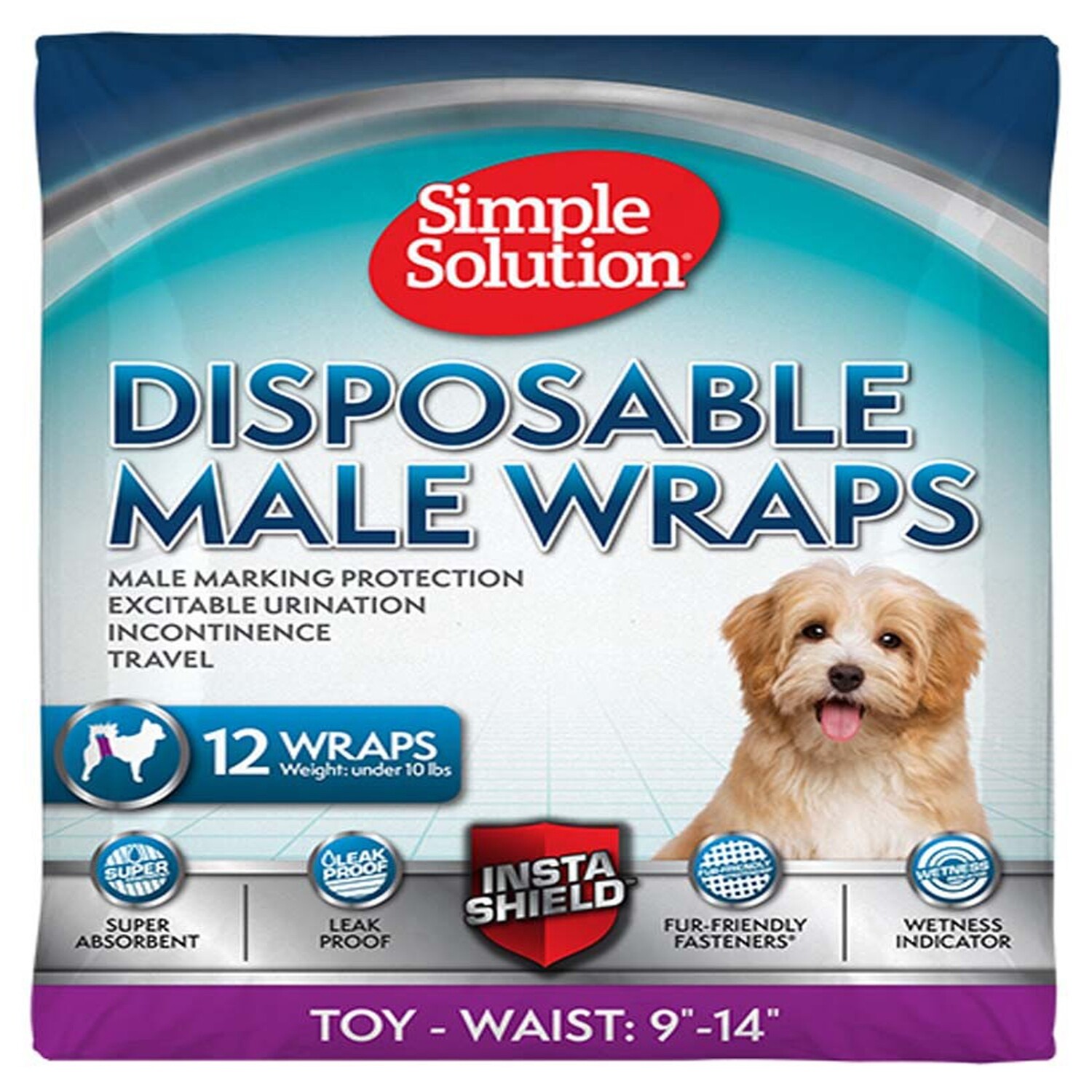 Simple Solution Disposable Male Wraps 12 Pk - White, Size: XS