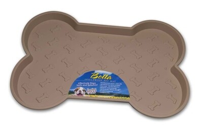 Loving Pets Spill-Proof Bone Shaped Dog Mat - Tan