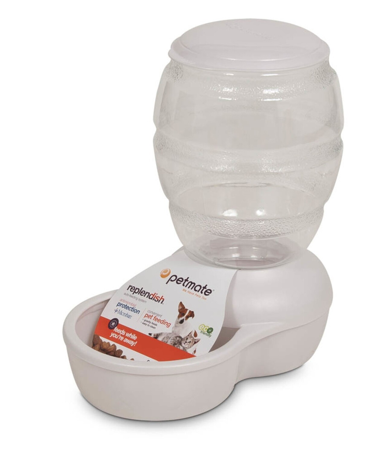 Petmate Replendish Feeder With Microban Pearl - Silver Grey, Size: S