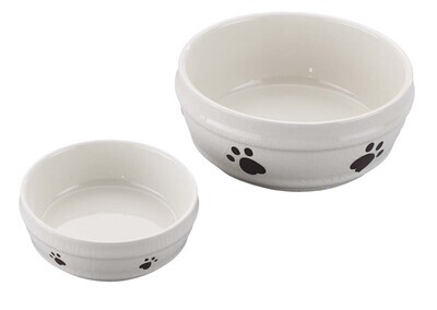 Spot Crackle DishCat/Dog - Ivory
