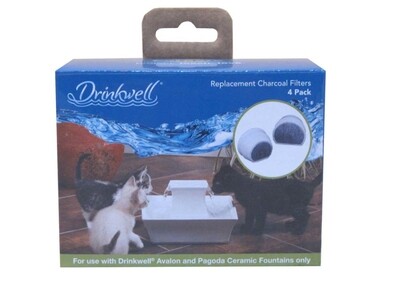Drinkwell Single Cell Charcoal Replacement Filters For Avalon and Pagoda Ceramic Fountains - White