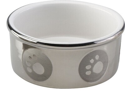 Spot Paw Print Dog Bowl Titanium