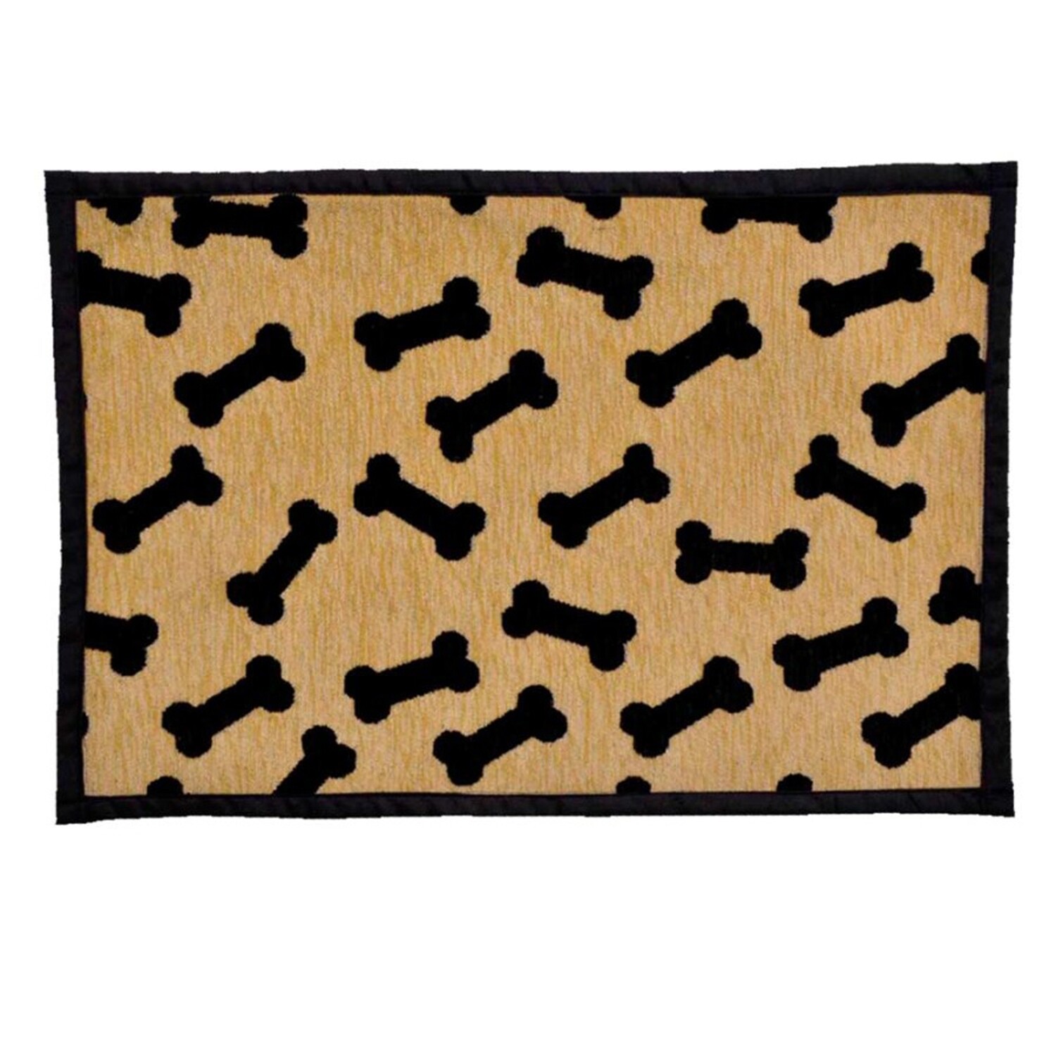 Loving Pets Fashion Dog Mat Dancing Bone - Tan/Black