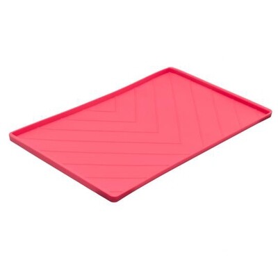 Messy Mutts Dog Silicone Mat Metal Rods - Red