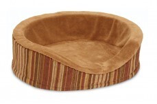 Aspen Antimicrobial Deluxe Oval Pet Bed - Grey/Blue