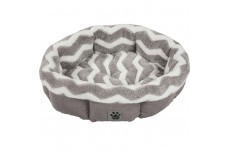 Snoozzy Zig Zag Shearling Round Bed One Size - Gray