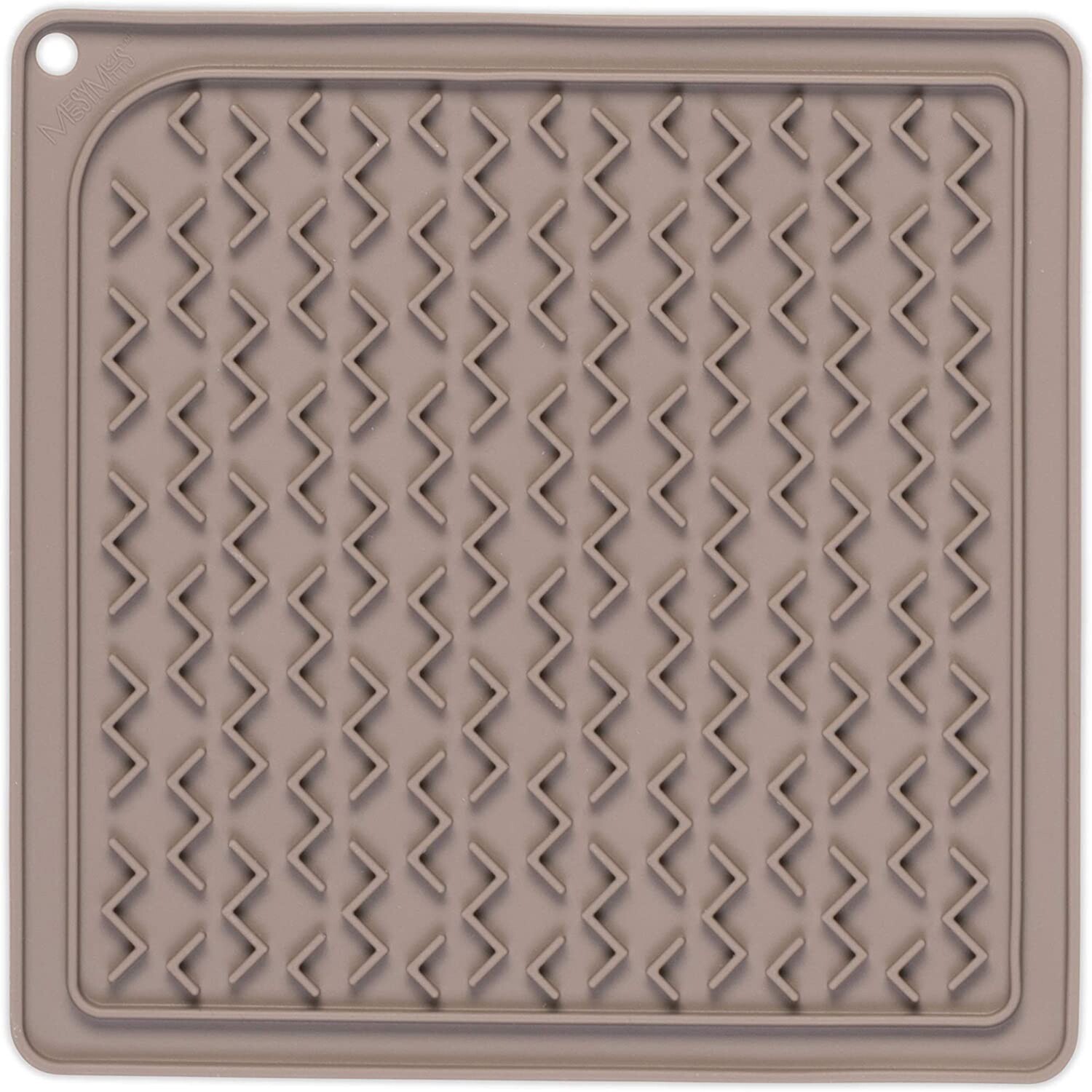 Messy Mutts Dog Lick Mat Silicone - Warm Grey, Size: M