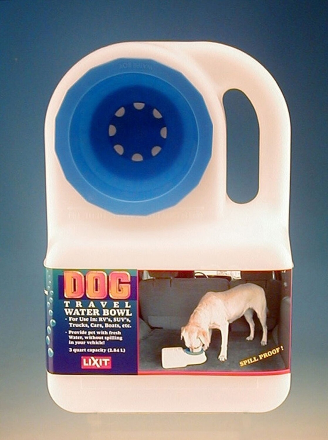 Lixit Water Boy Travel Bottle With Bowl - White