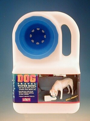 Lixit Water Boy Travel Bottle With Bowl - White