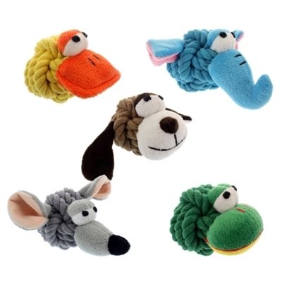 Multipet Rope Head Animals Dog Toy Assorted