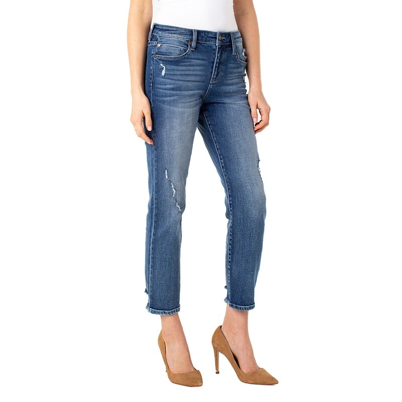 Liverpool Los Angeles Distressed Crop Straight Jean