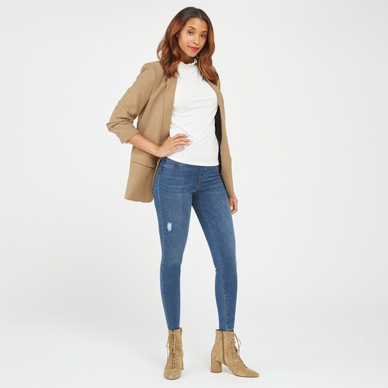 SPANX® Distressed Ankle Skinny Jeans