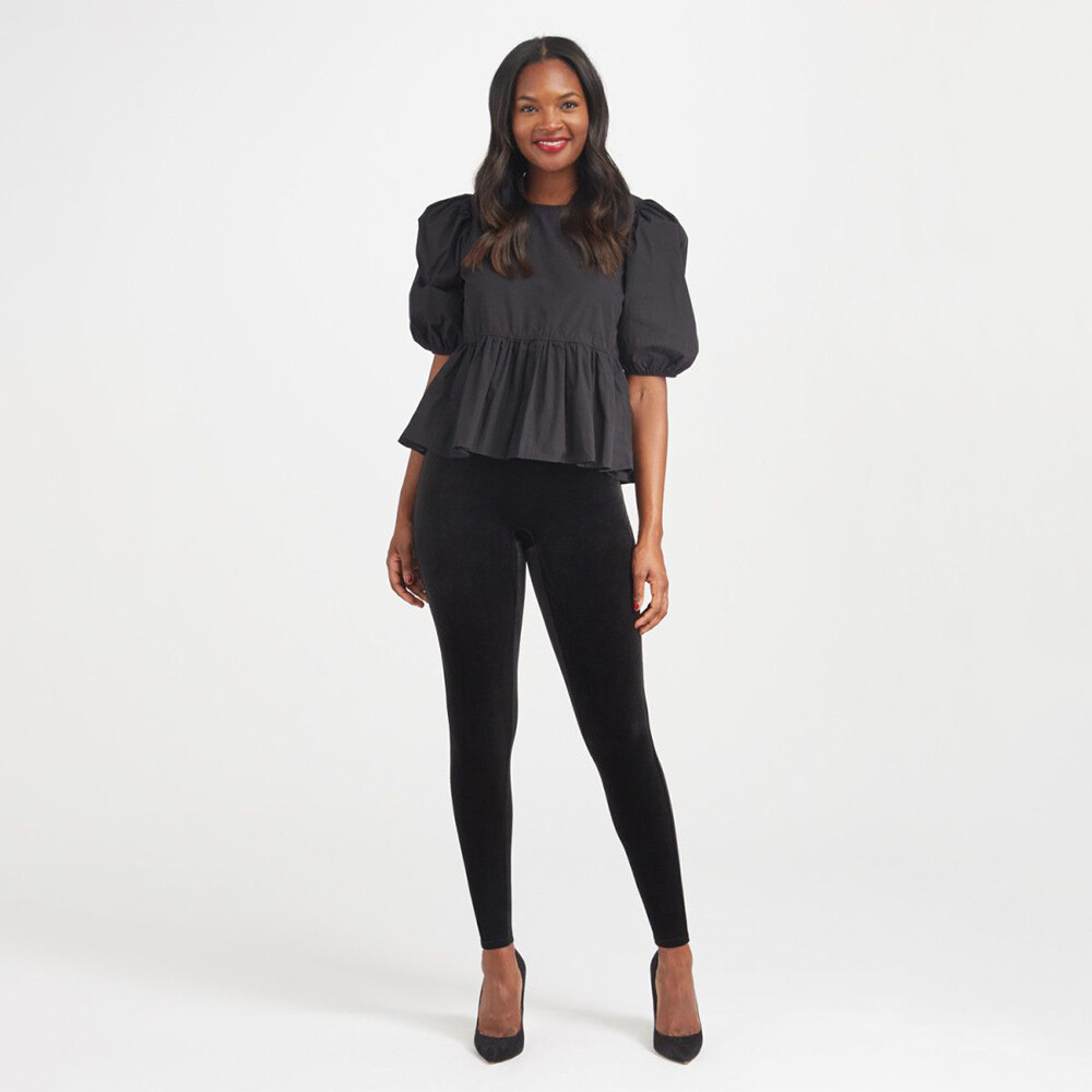 SPANX® Velvet Leggings, Color: Black, Size: Small