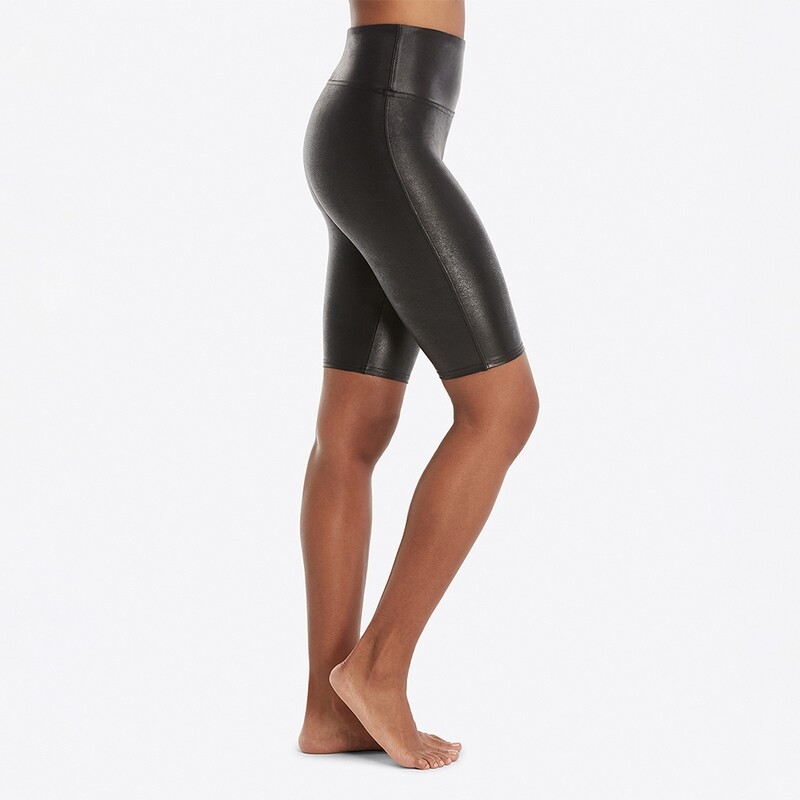 SPANX® Faux Leather Bike Short