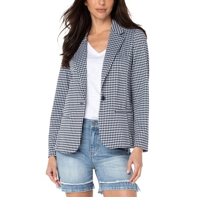 Liverpool Los Angeles Gingham Fitted Blazer