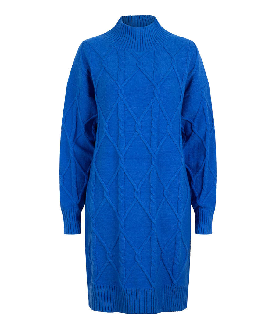 Blue Cable Knit Dress