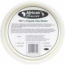 AFRICAN SECRET 100% ORGANIC SHEA BUTTER  WHITE 8oz
