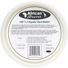 AFRICAN SECRET 100% ORGANIC SHEA BUTTER WHITE 8oz