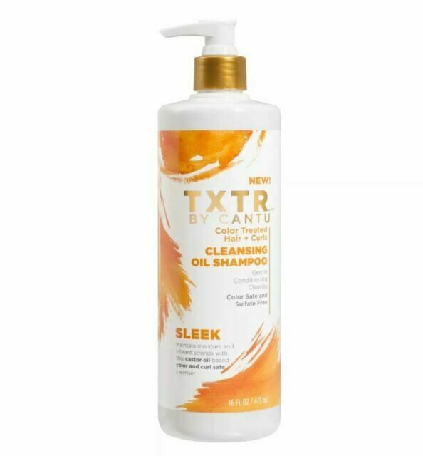 Cantu TXTR Sleek Color Treated Hair + Curl Cleansing Oil Shampoo 16oz