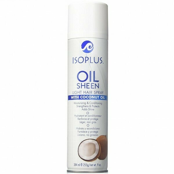 ISOPLUS OIL SHEEN LIGHT HAIR SPRAY WITH COCONUT OIL 9oz