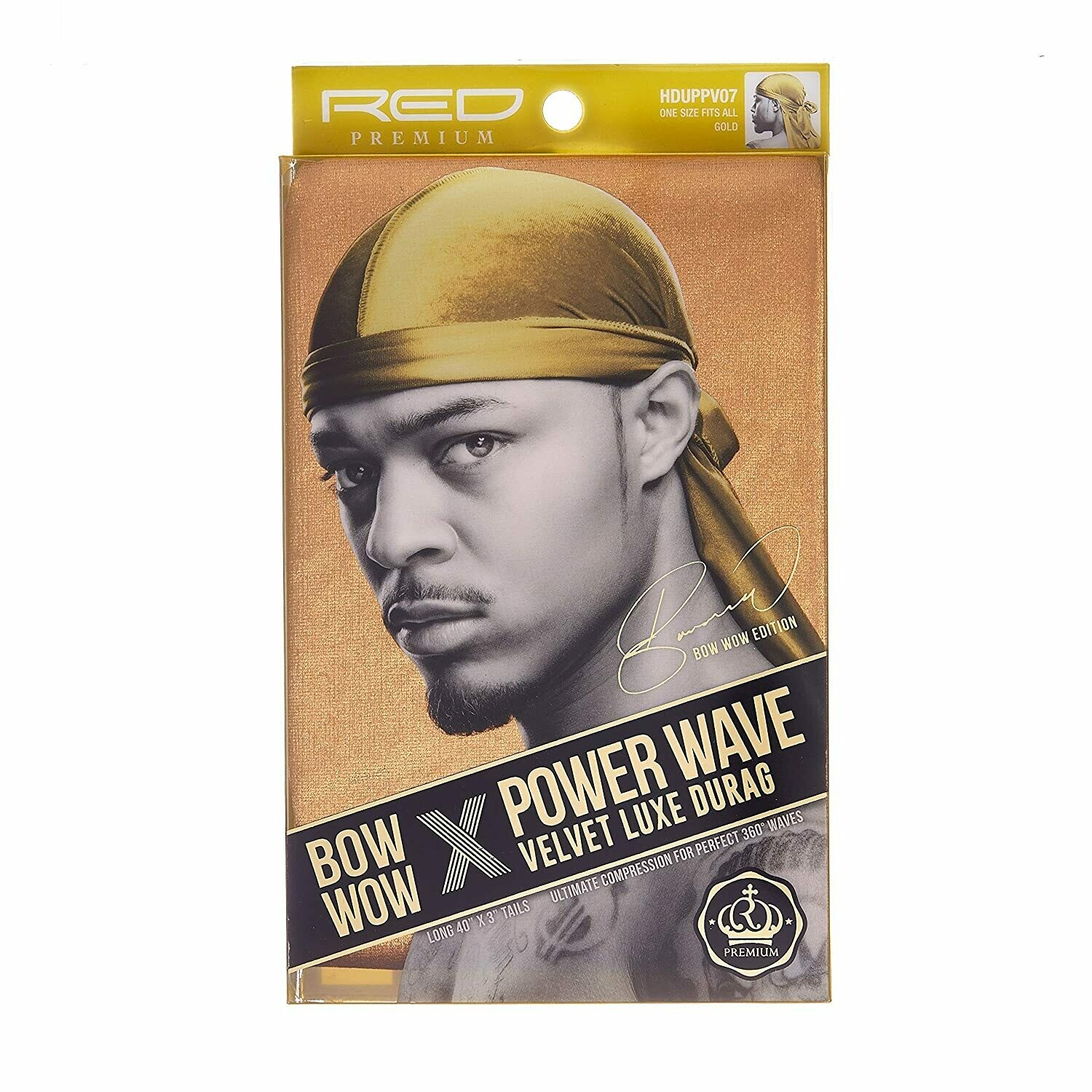 POWER WAVE VELVET LUXE DURAG HDUPPV07 GOLD