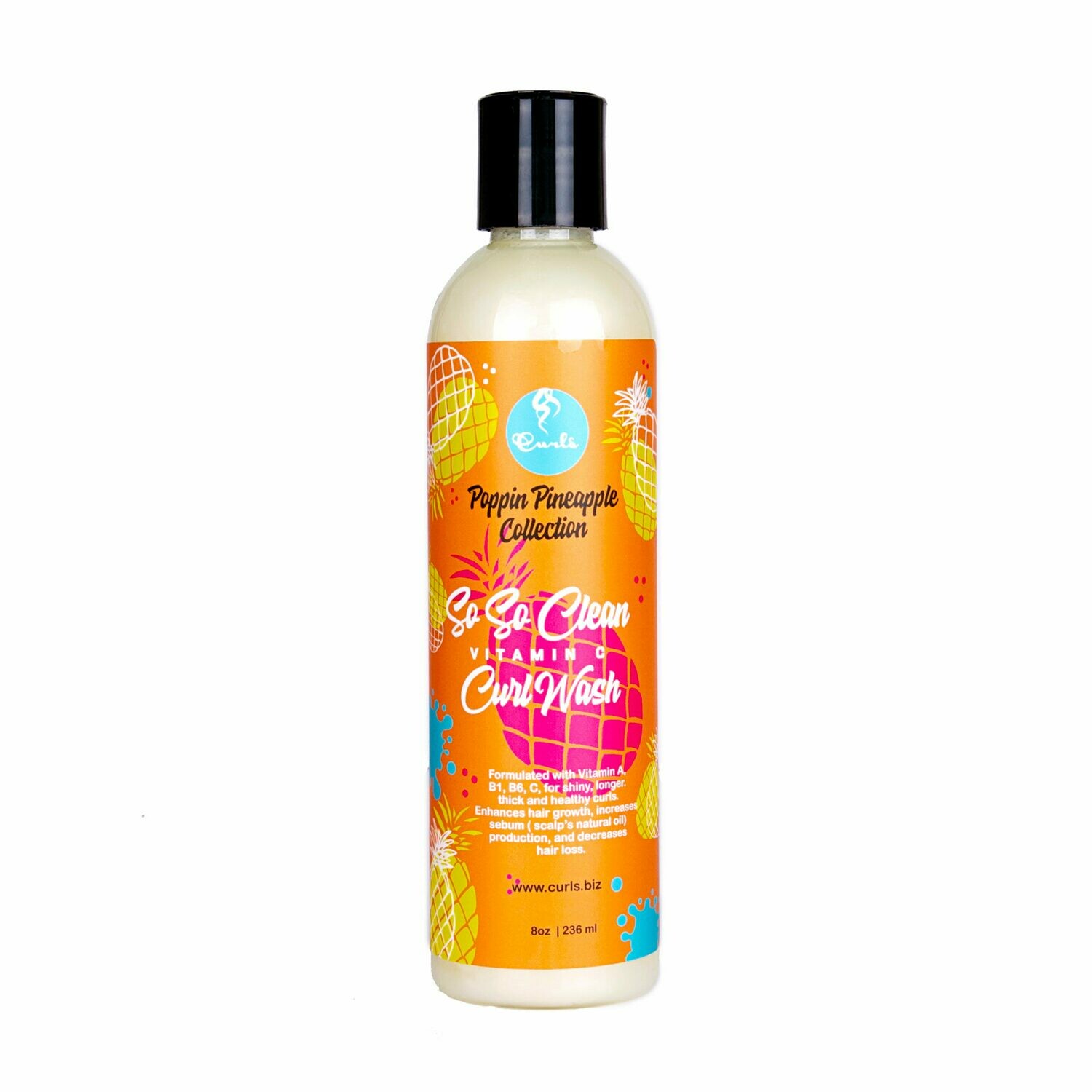 CURLS POPPIN PINEAPPLE COLLECTION SO SO CLEAN VITAMIN C CURL WASH 8oz