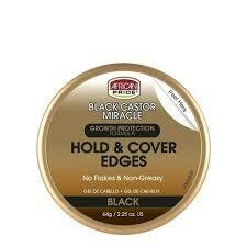 African Pride Black Castor Miracle Hold And Cover Edges 2.35oz - Black