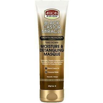 African Pride Black Castor Miracle Take Down Moisture &amp; Detangling Masque 8oz