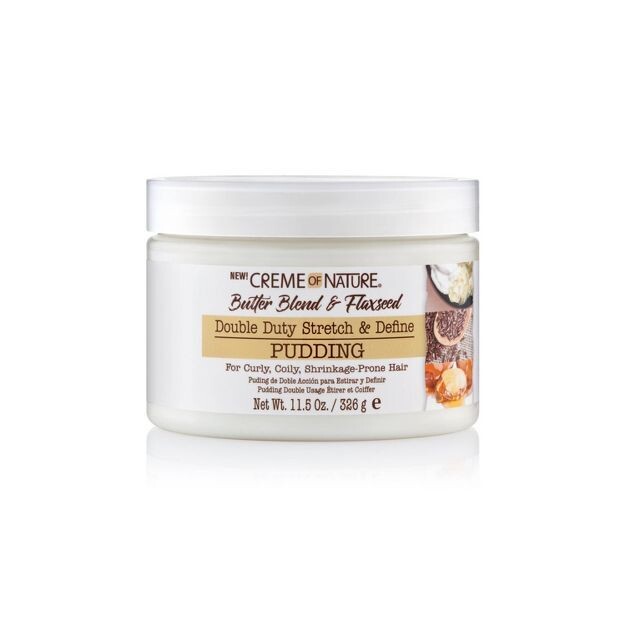 Creme of Nature Butter Blend &amp; Flaxseed Double Duty Stretch &amp; Define Pudding 11.5oz