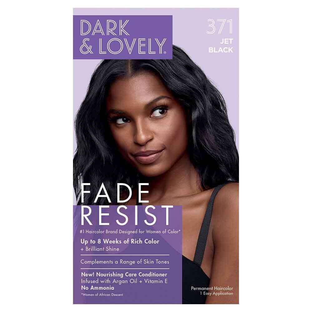 Dark and Lovely Fade Resist Rich Conditioning Hair Colors, Color: 371-Jet Black