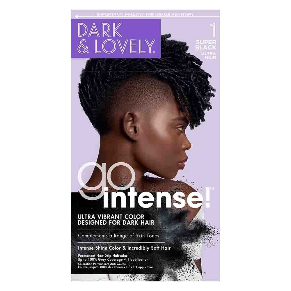 DARK AND LOVELY GO INTENSE PERMANENT HAIR COLOR, COLORS: 1-SUPER BLACK