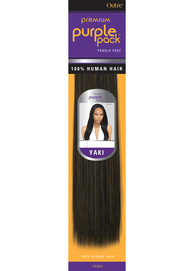 Outre Premium Purple Pack 100% Human Hair Yaki 14&quot;, Color: 1