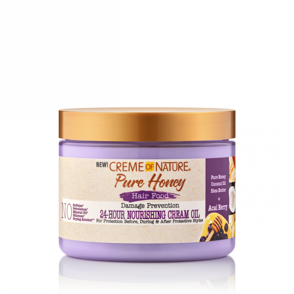 Creme of Nature Pure Honey Hair Food 24-Hour Nourishing Cream Oil 4.7oz